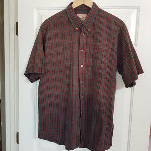 Vintage Woolrich Textured Plaid Button Shirt XL